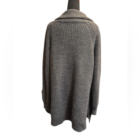 ALPACA WOOL J. CREW Open Front Gray Cardigan Pockets Slouchy Knit SZ XS Cozy EUC - Picture 7 of 16